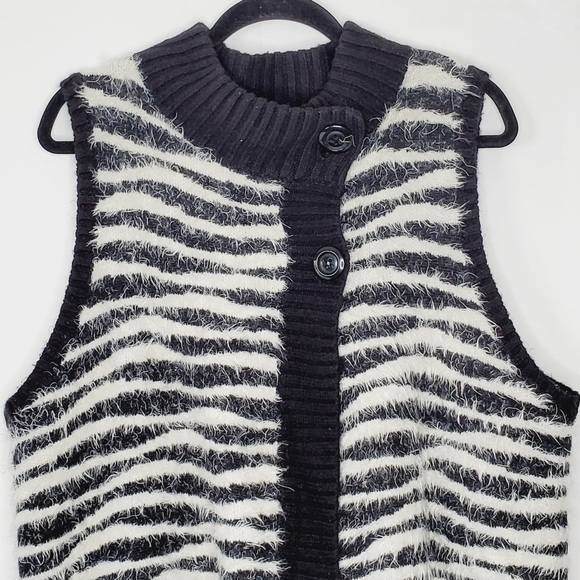 Chico's Wool Mohair Blend Knit Vest Size 3 (XL/16) Sleeveless Sweater Cardigan - Picture 2 of 11